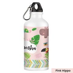 Cap Alu Sipper Bottle (600ml) - Pink Hippo