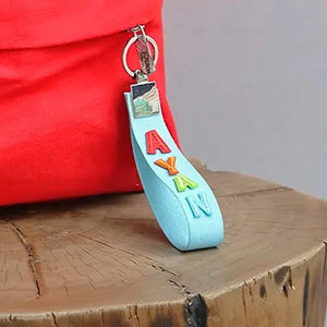 Racer Blue Ribbon Keychain