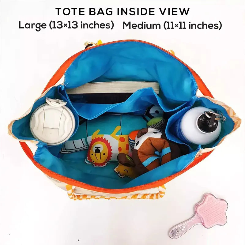 Blue Lion Tote Bag - Interior View