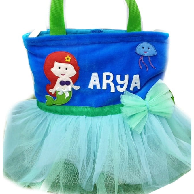 Blue Green Mermaid Tutu Bag - Front View